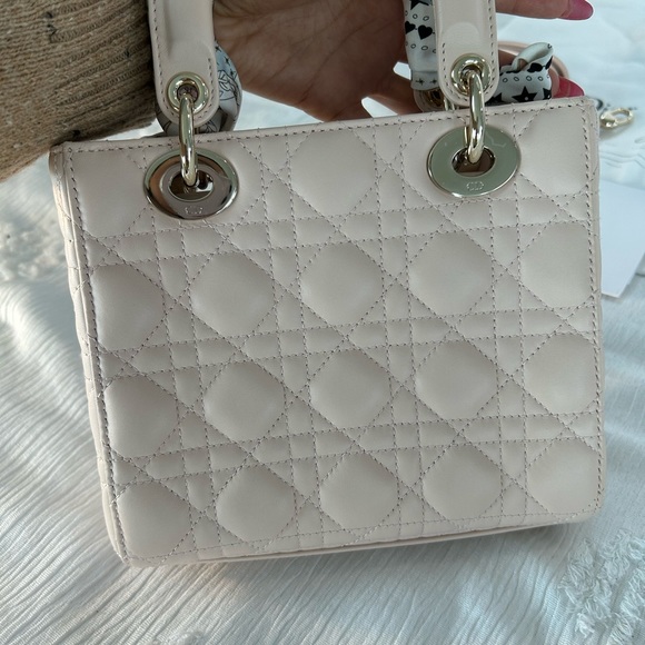 100% AUTHENTIC POWDER PINK SMALL LADY DIOR MY ABCDIOR BAG - Picture 12 of 14